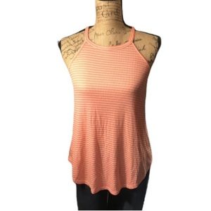 Tart collections orange/white striped ribbed racerback tank top